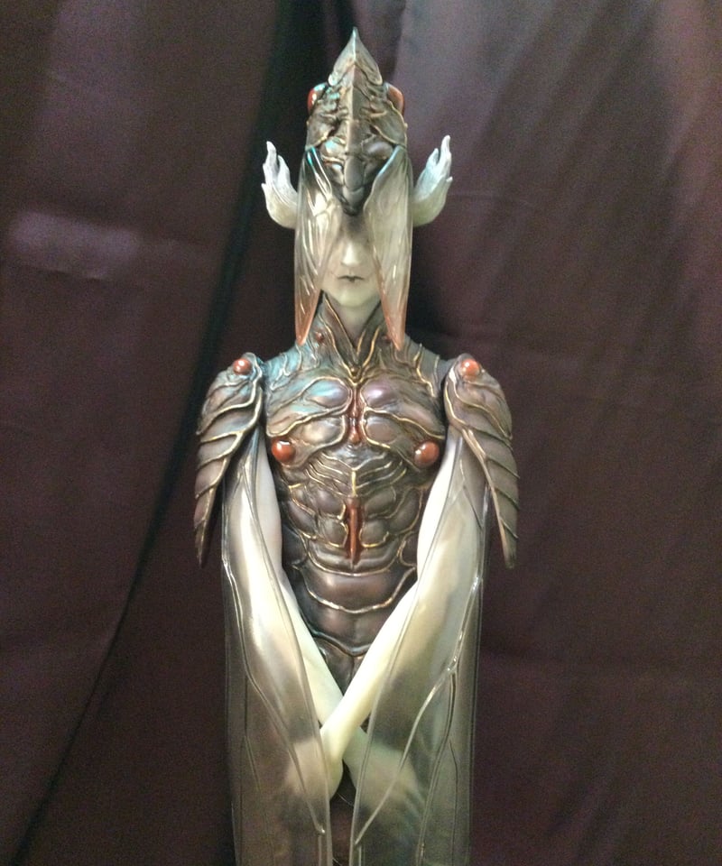 黒坐蝉・塗装完成品/陳梓郁✖︎米山啓介 | スタチューギャラリーオクト