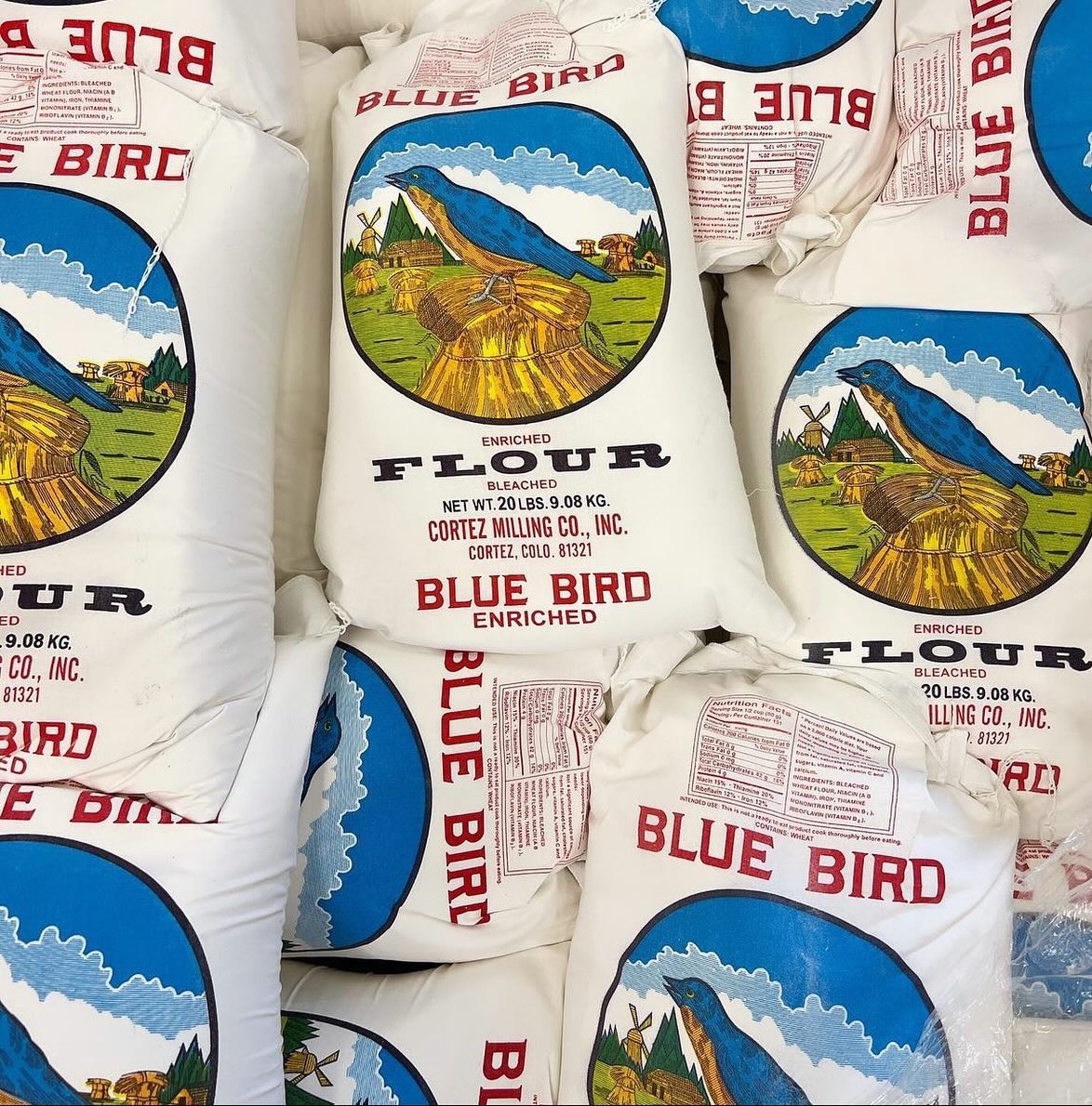 Blue Bird Flour Apron with Patch | PRETTY PLAIN