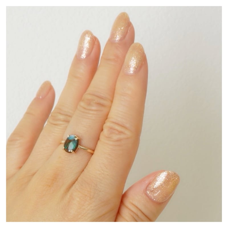 K10ボルダーオパールリング #10.5 未使用 ボルダーオパール リング 10.5号 K10 天然ボルダーオパール