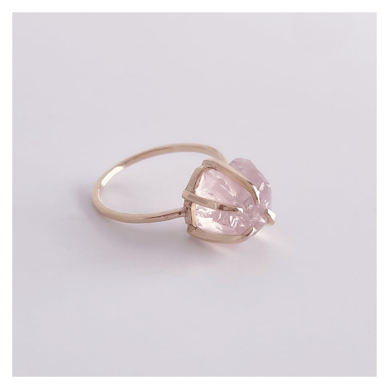 原石ローズクォーツ リング【K10/12号】 | soeru jewelry 原石ローズクォーツ リング【K10/12号】 | soeru jewelry