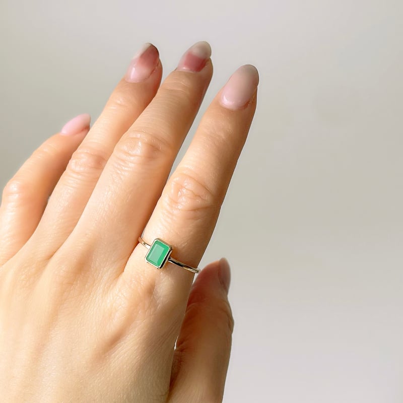 クリソプレーズ リング【K10/ 14号】 | soeru jewelry 