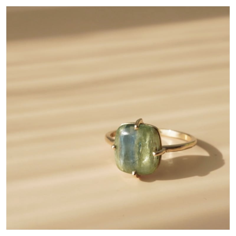 天然カイヤナイトのリング バイカラーカイヤナイト リング【K10/9号】 | soeru jewelry