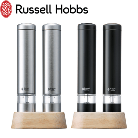 【Russell Hobbs/ラッセルホブス】 電動ペッパーミル ソルト＆ペッパー ミニ（2本入り）7933JP/7933JP-BK