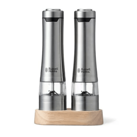 【Russell Hobbs/ラッセルホブス】 電動ミル ソルト&ペッパー ウッドスタンド セット 7923JP（2本入り）