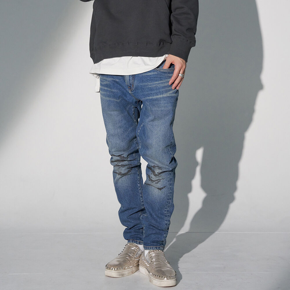 CLAW MARKS DENIM PANTS - INDIGO