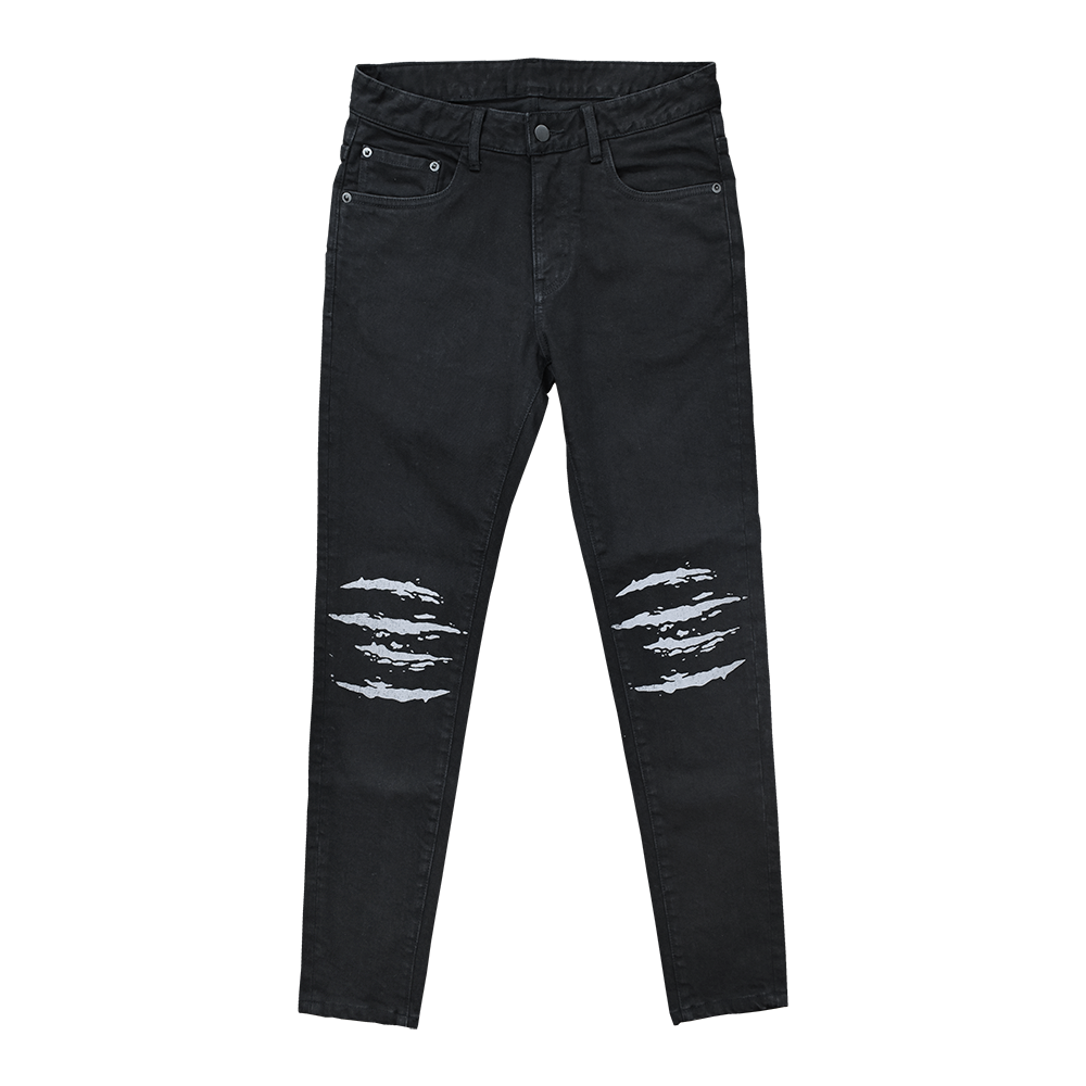 BLACKLUCK/ブラックラック/CLAW MARKS DENIM PANTS-