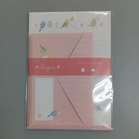 レターセット　さえずり (インコ桃)