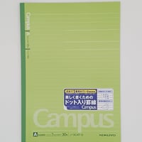 キャンパスノート6号　普通横罫ドット入り30枚　品番：ノ-3CAT-G