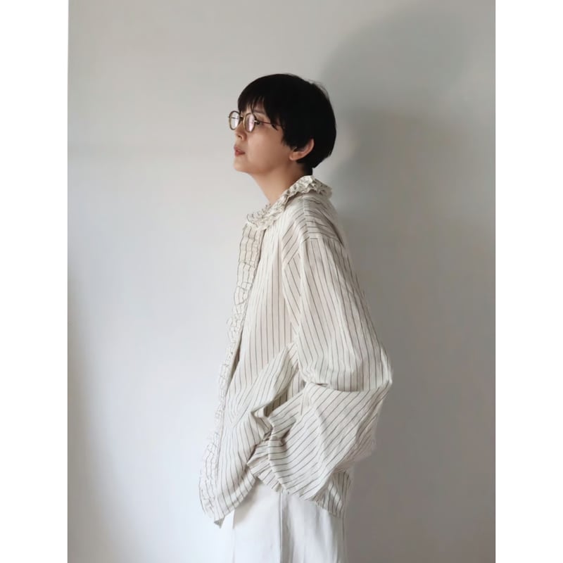 e*e様 fofofofa 『LEI BLOUSE』 / WHITE STRIP LEI BLOUSE / WHITE STRIPE | fofofofa