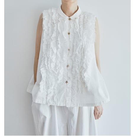 RIFFLE BLOUSE VEST　/ off white