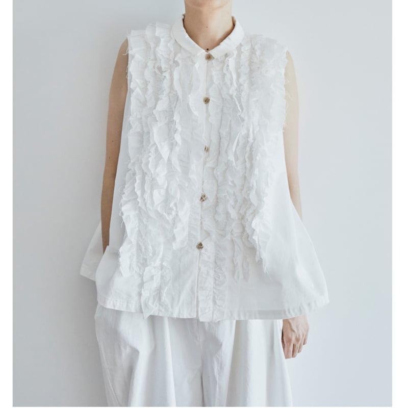 RIFFLE BLOUSE VEST / off white | fofofofa