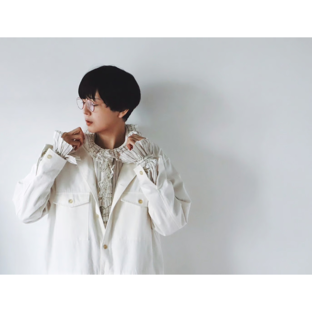 e*e様 fofofofa 『LEI BLOUSE』 / WHITE STRIP LEI BLOUSE