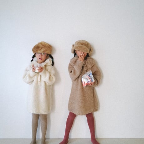 HARVEST KNIT TUNIC for KIDS / WHEAT BEIGE