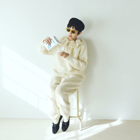 HARVEST KNIT PANTS / RICE WHITE