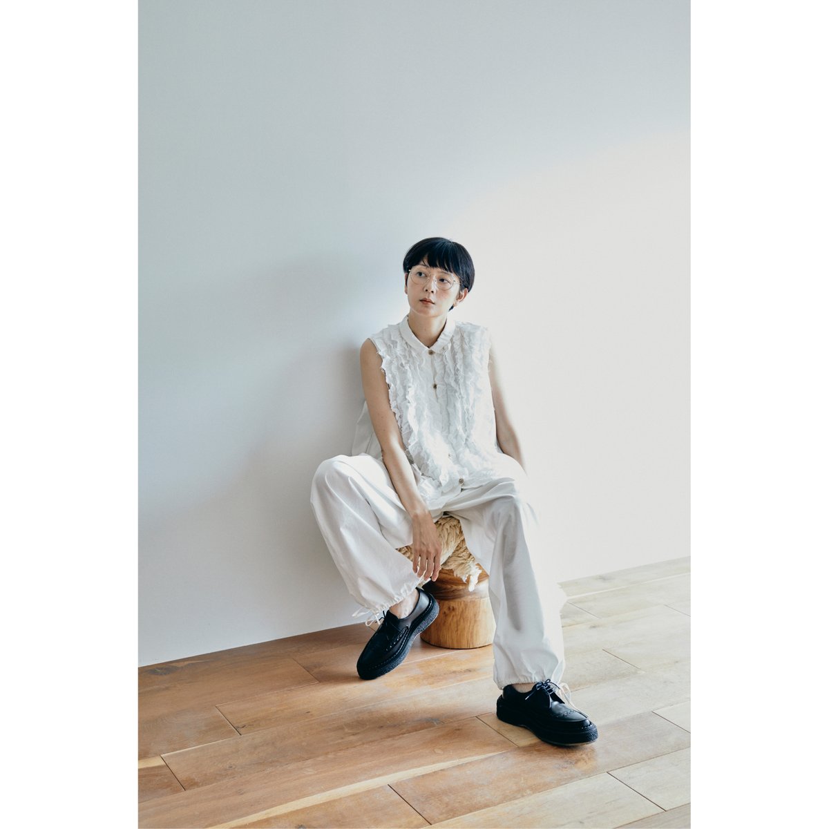 RIFFLE BLOUSE VEST / off white | fofofofa