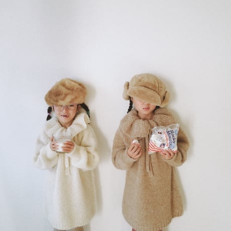 HARVEST KNIT TUNIC for KIDS / WHEAT BEIGE