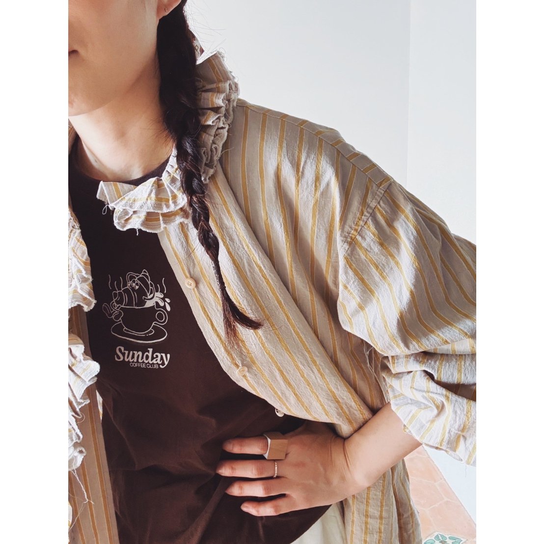 e*e様 fofofofa 『LEI BLOUSE』 / WHITE STRIP LEI BLOUSE / WHITE STRIPE | fofofofa
