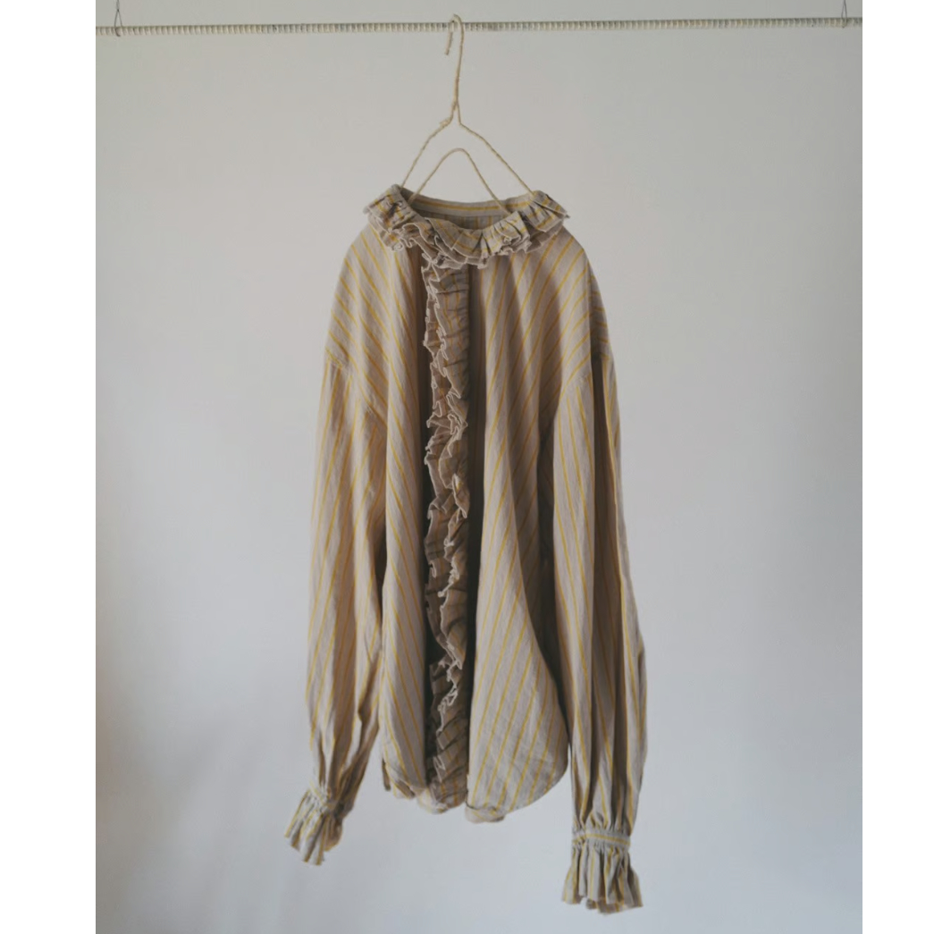 週末価格！fofofofa　LEI BLOUSE　 BLACK STRIPE LEI BLOUSE / BEIGE STRIPE | fofofofa