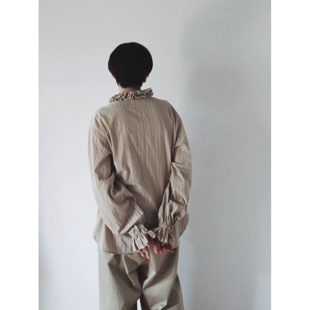 週末価格！fofofofa　LEI BLOUSE　 BLACK STRIPE LEI BLOUSE / BEIGE STRIPE | fofofofa