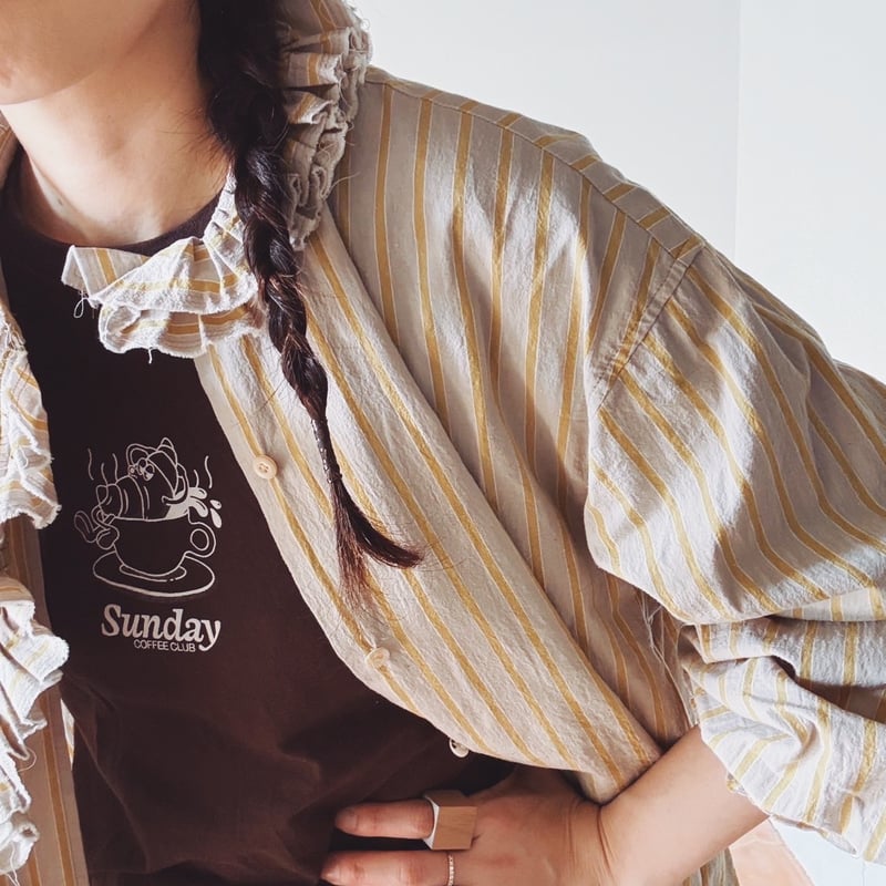 fofofofa leiblouse レイブラウス LEI BLOUSE / BEIGE STRIPE | fofofofa