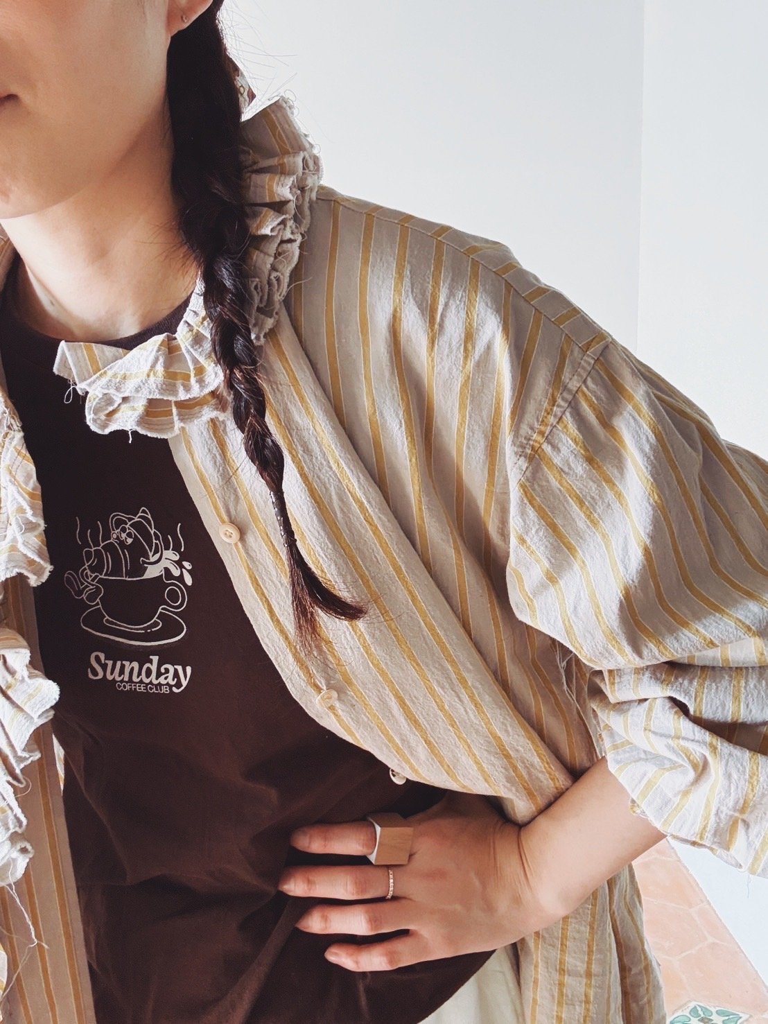 LEI BLOUSE / BEIGE STRIPE | fofofofa
