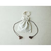 BUNON ＆ fofofofa embroidery drawstring bag / WHITE