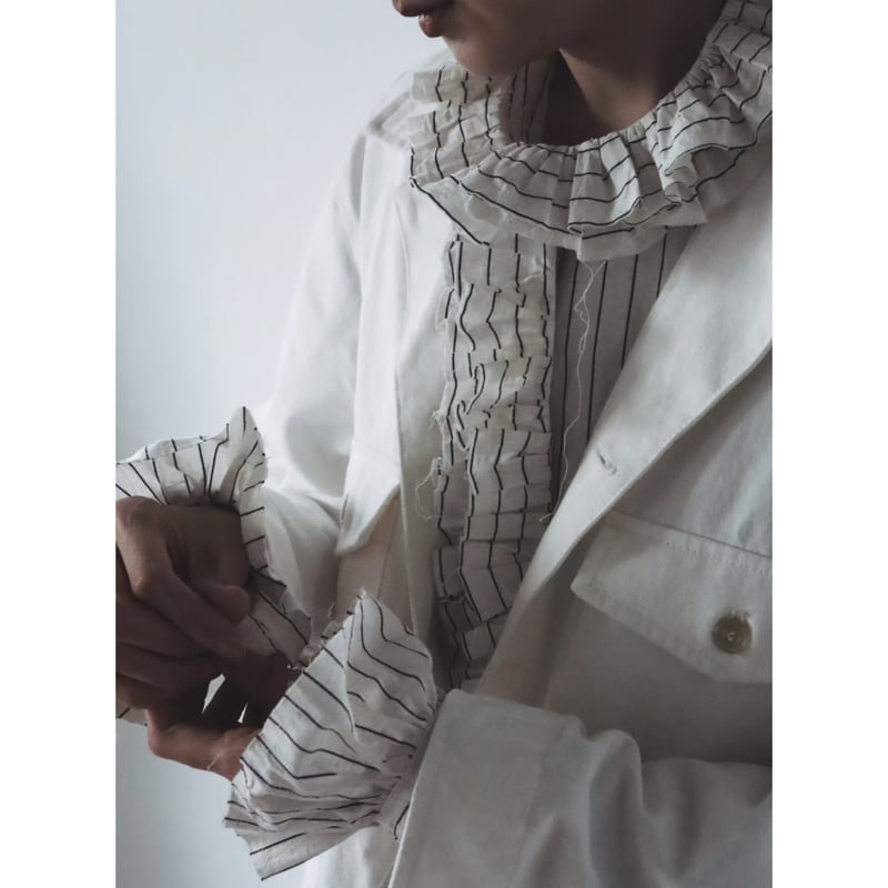 e*e様 fofofofa 『LEI BLOUSE』 / WHITE STRIP LEI BLOUSE / WHITE STRIPE | fofofofa