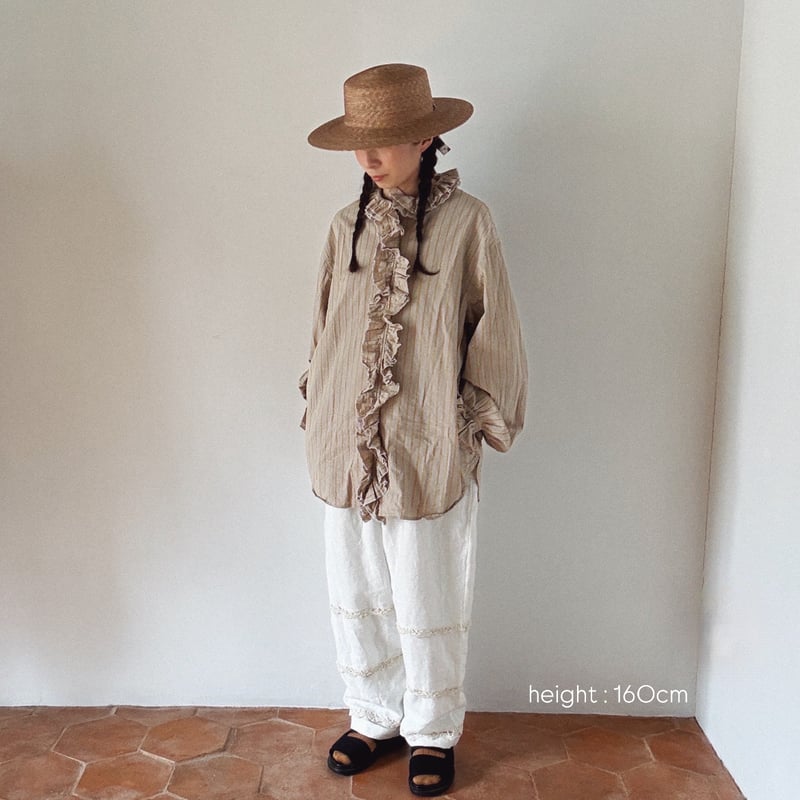 LEI BLOUSE / BEIGE STRIPE | fofofofa