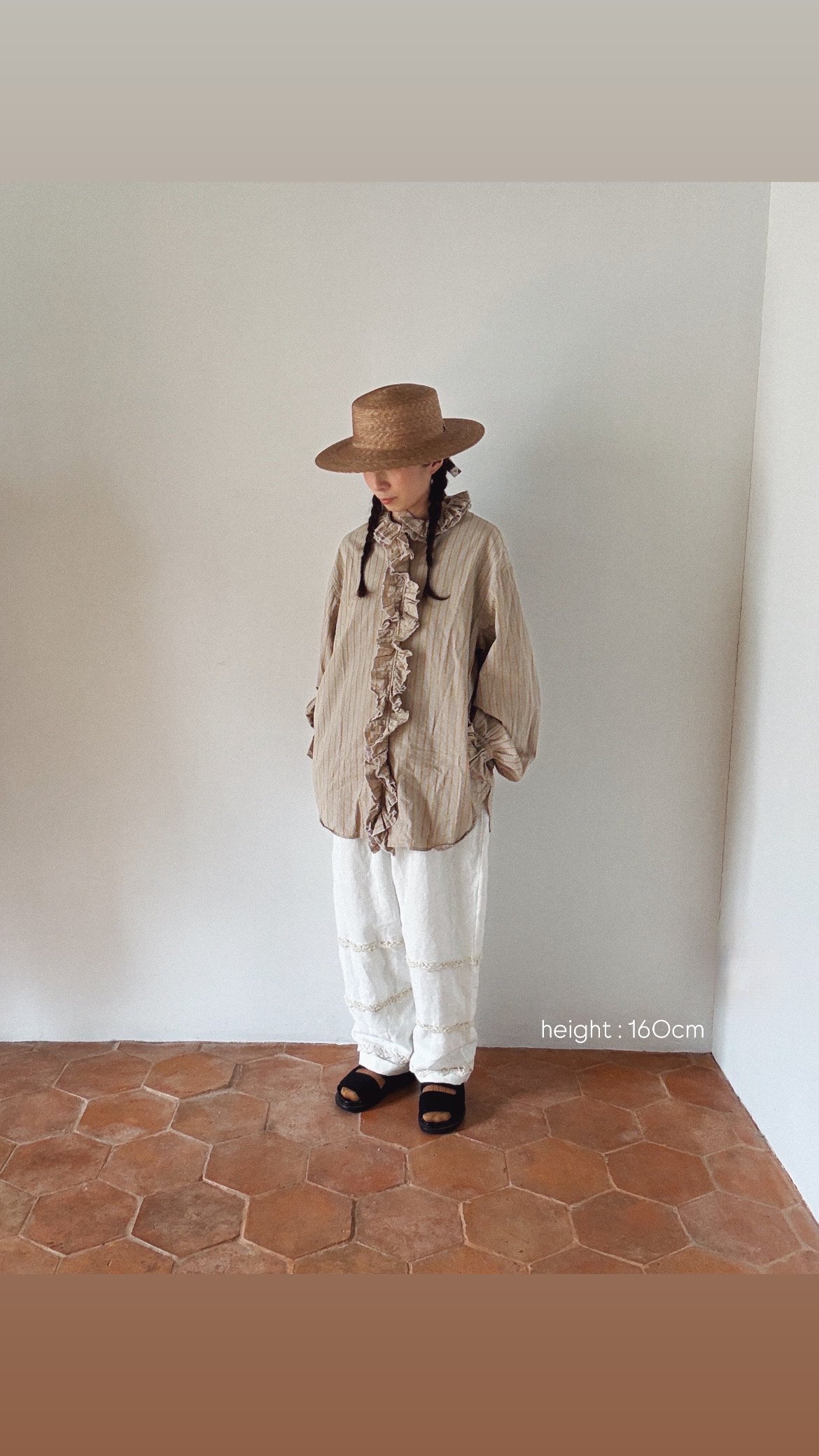 週末価格！fofofofa　LEI BLOUSE　 BLACK STRIPE LEI BLOUSE / BEIGE STRIPE | fofofofa
