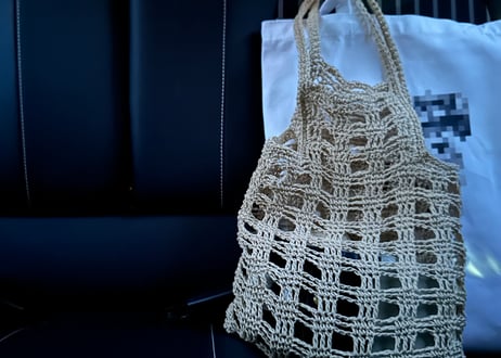 【DIY編み図】　3check net bag