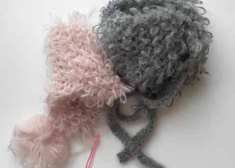 【DIY編み図】mohair loop scarf