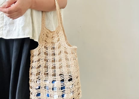 【DIY編み図】　3check net bag