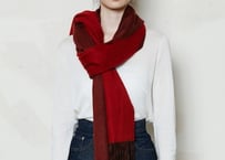 最高級「龍紋」ダブルフェイスカシミヤ100%超大判ストール「WINE×RED」