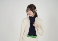 日本製　カシミヤ100% 限定カラー チビマフラー el alto エルアルト NAVY/GRASS GREEN