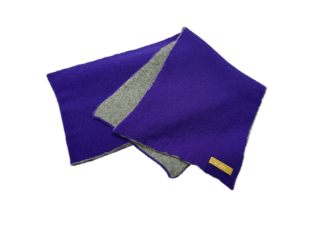 NEW! 日本製　カシミヤ100％ リバーシブルニットマフラー　elalto（エルアルト）PURPLE/GREY