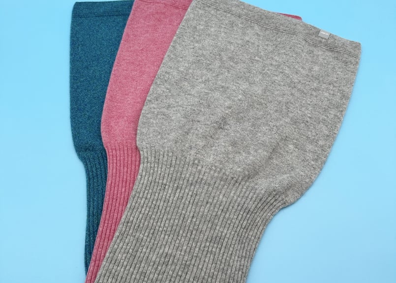 朝日新聞掲載商品 日本製 カシミヤ100％ リブスヌード elalto