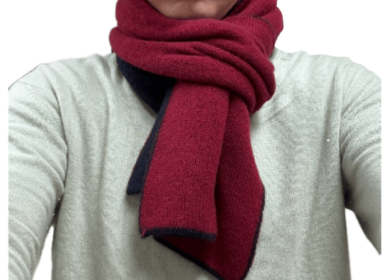 NEW! 日本製 カシミヤ100％ リバーシブルニットマフラー elalto