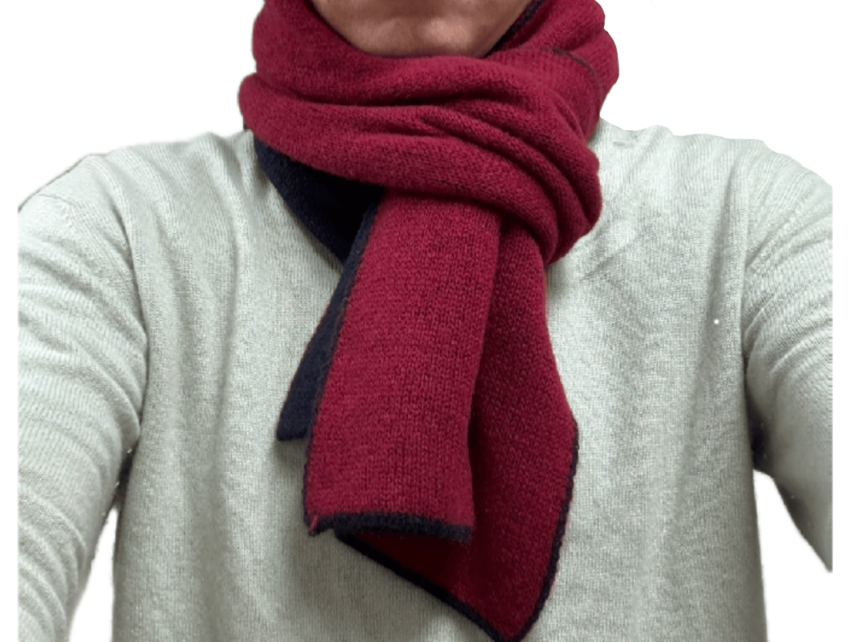 NEW! 日本製 カシミヤ100％ リバーシブルニットマフラー elalto