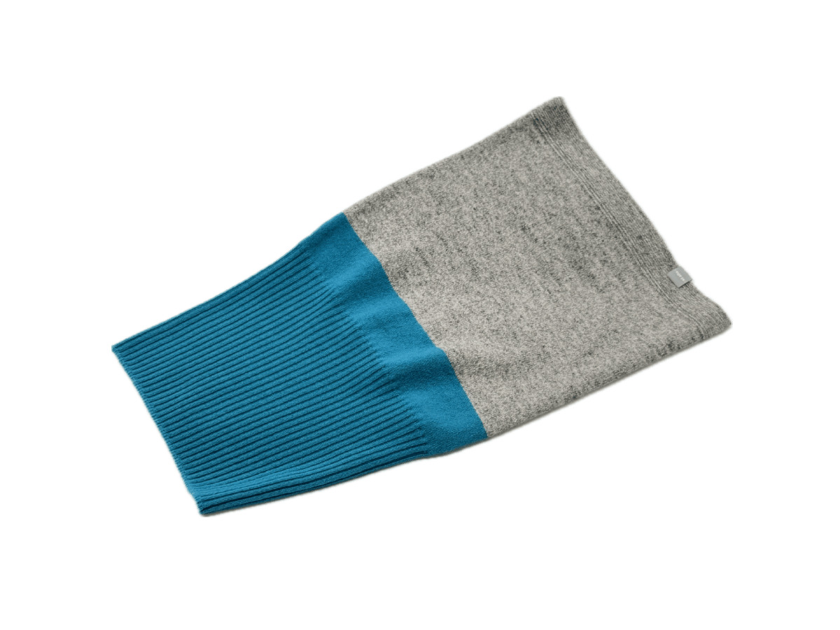 日本製 カシミヤ100％ リブスヌードBICOLOR elalto（エルアルト）LIGHT