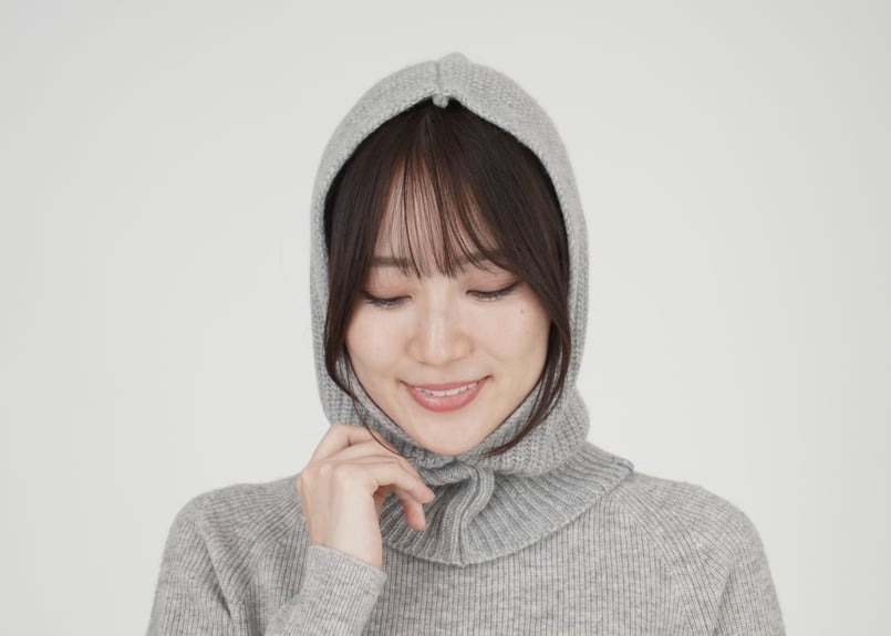 日本製 カシミヤ100% フーディスヌード(バラクラバ) el alto