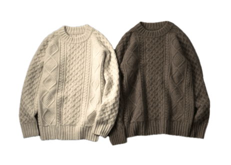 数量限定！　日本製　カシミヤ100% 肉厚アランセーター　el alto(エルアルト)