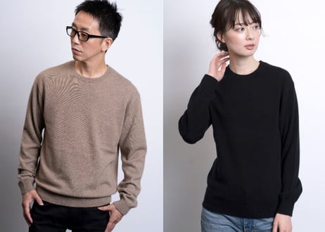 日本製　究極ベビーカシミヤ100% クルーネック　elalto（エルアルト）