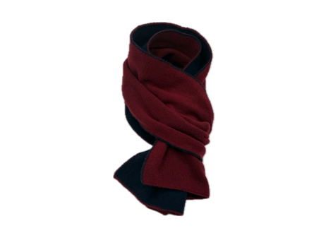 NEW! 日本製　カシミヤ100％ リバーシブルニットマフラー　elalto（エルアルト）WINE/NAVY
