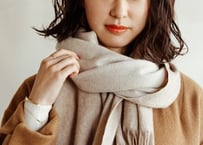 最高級「龍紋」ダブルフェイスカシミヤ100%超大判ストール「CREAM×IVORY」