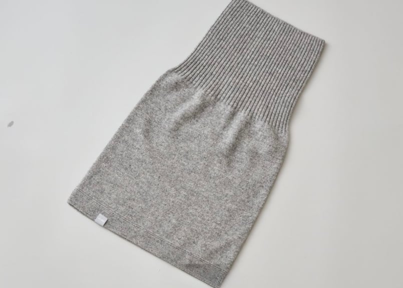 日本製　カシミヤ100％ リブスヌード elalto（エルアルト) GREY 朝日新聞掲載商品 日本製 カシミヤ100％ リブスヌード elalto