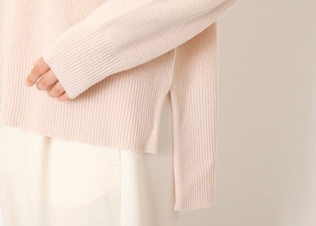 カシミヤウール畦編みプルオーバー　定価18700円　elalto（エルアルト）