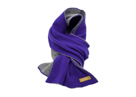 NEW! 日本製　カシミヤ100％ リバーシブルニットマフラー　elalto（エルアルト）PURPLE/GREY