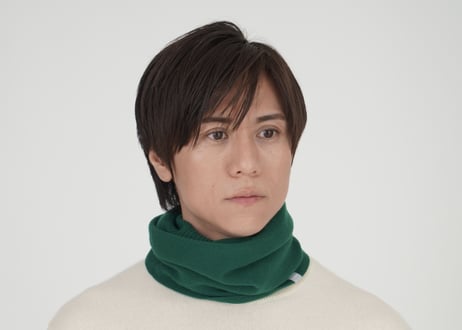 日本製　カシミヤ100％ リブスヌード elalto（エルアルト）ROYAL GREEN