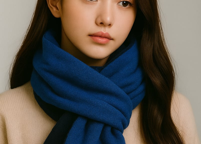 NEW! 日本製 カシミヤ100％ リバーシブルニットマフラー elalto