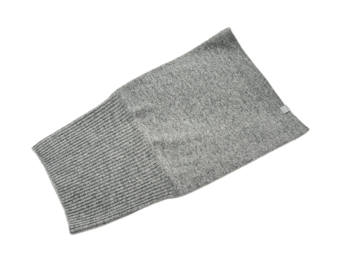 日本製　カシミヤ100％ リブスヌード elalto（エルアルト) GREY 朝日新聞掲載商品 日本製 カシミヤ100％ リブスヌード elalto